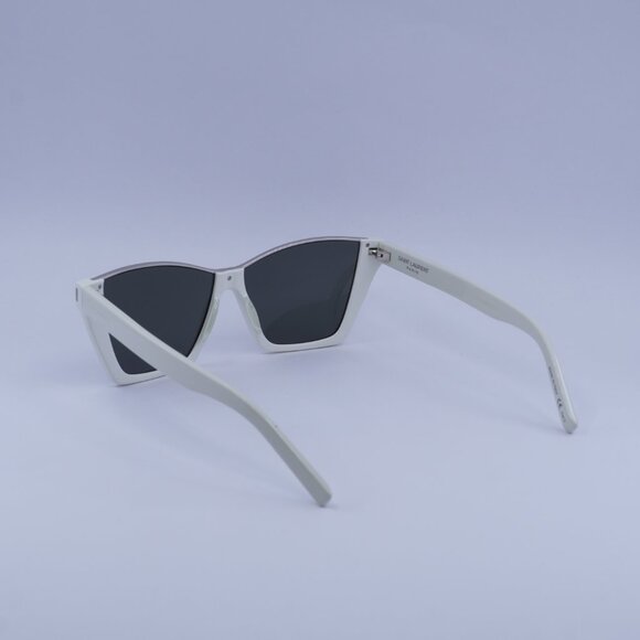 Saint Laurent SL369 KATE 003 Sunglasses Ivory Cat Eye Frame, Grey Lenses - Picture 4 of 11